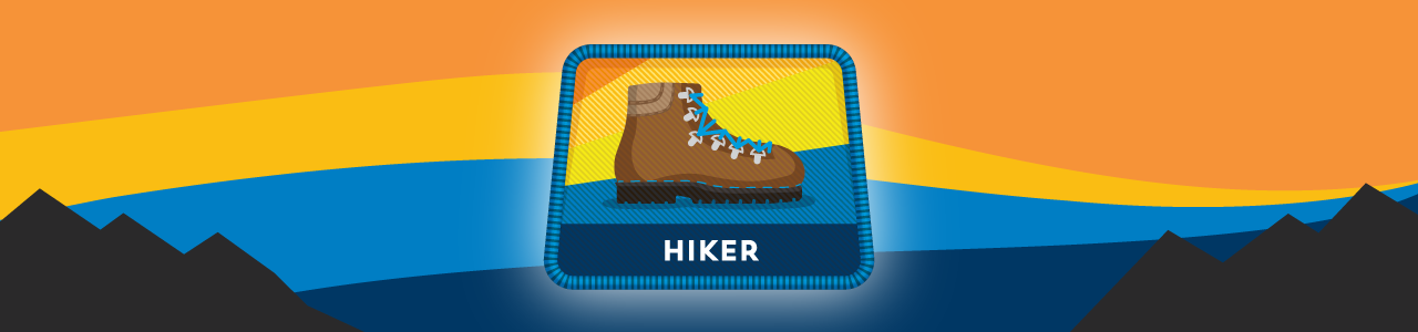 Hiker rank artwork from my Salesforce Trailhead email